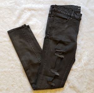 Black Distressed American Eagle Jeggings